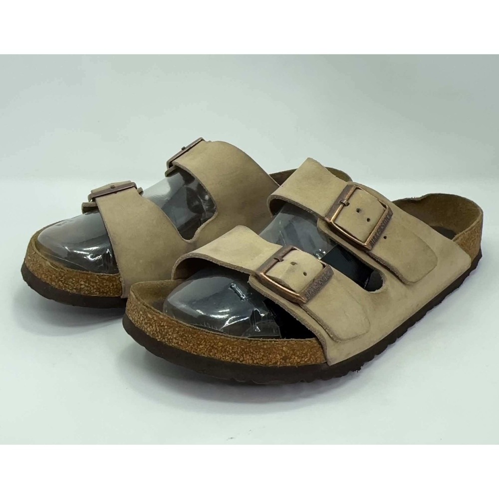 Birkenstock Arizona Taupe Suede Nubuck Leather Slide Sandals EU 45 US 12 Birks